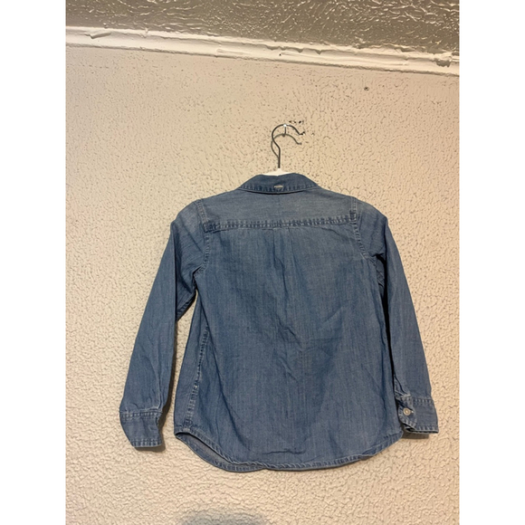 Little Girl Crewcuts Denim Chambray Button Down Shirt Size 5 Years - Picture 4 of 4